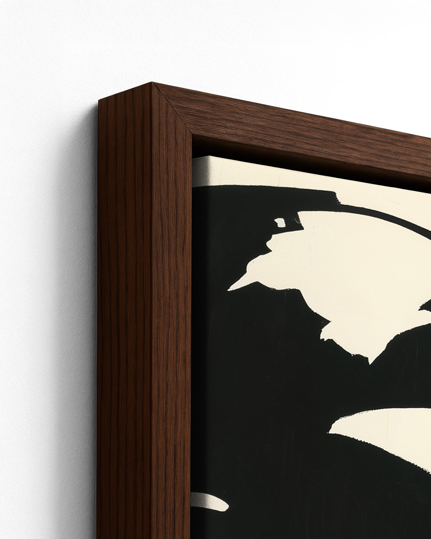Ejima - Dark Wood Framed Canvas Detail