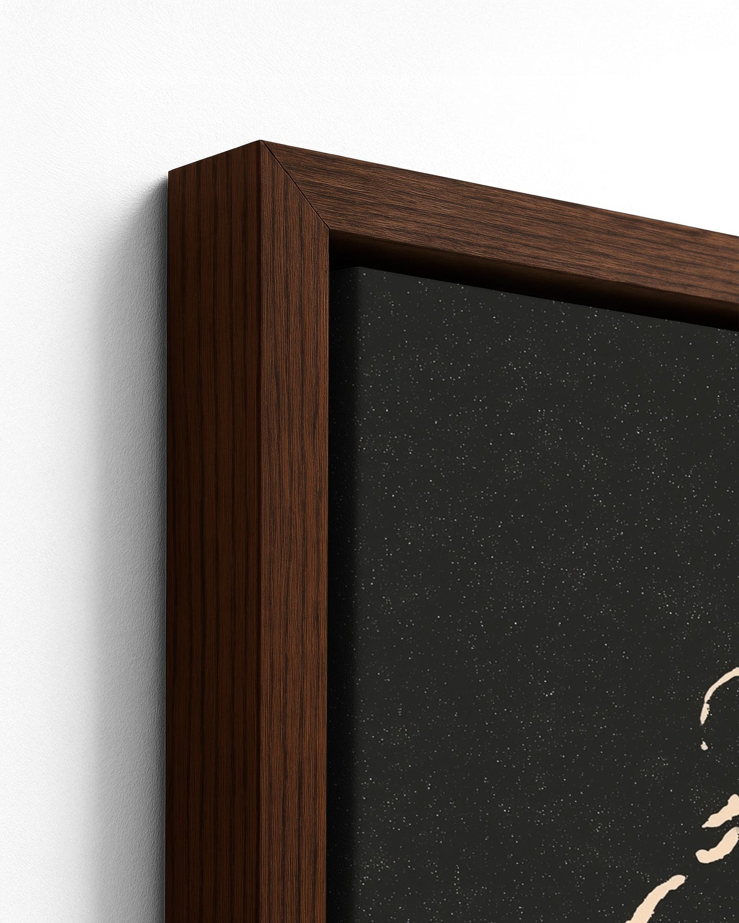 Hand in Hand - Dark Wood Framed Canvas Detail