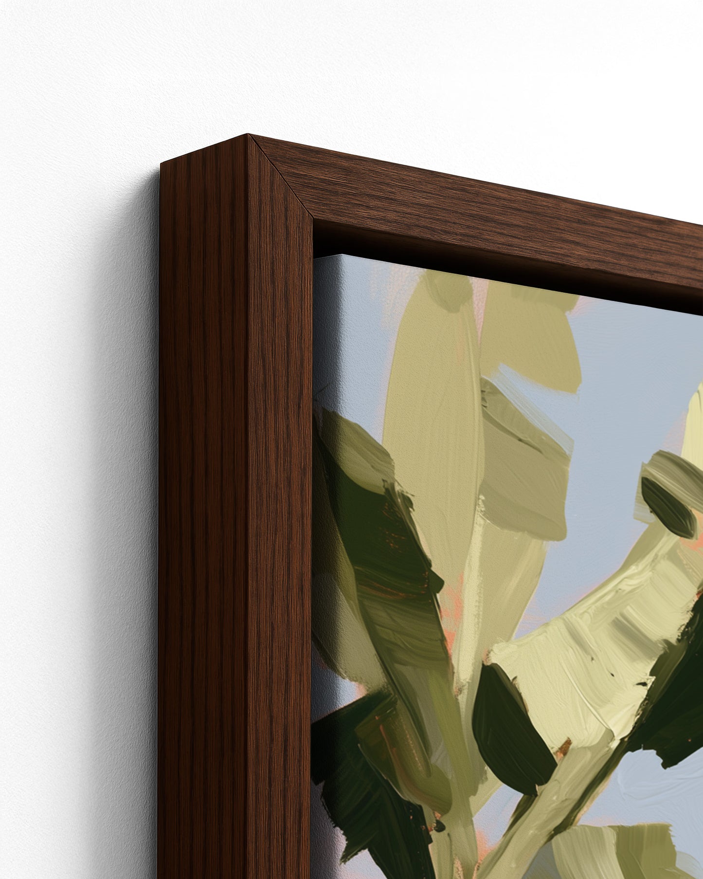 Run Ahead - Dark Wood Framed Canvas Detail