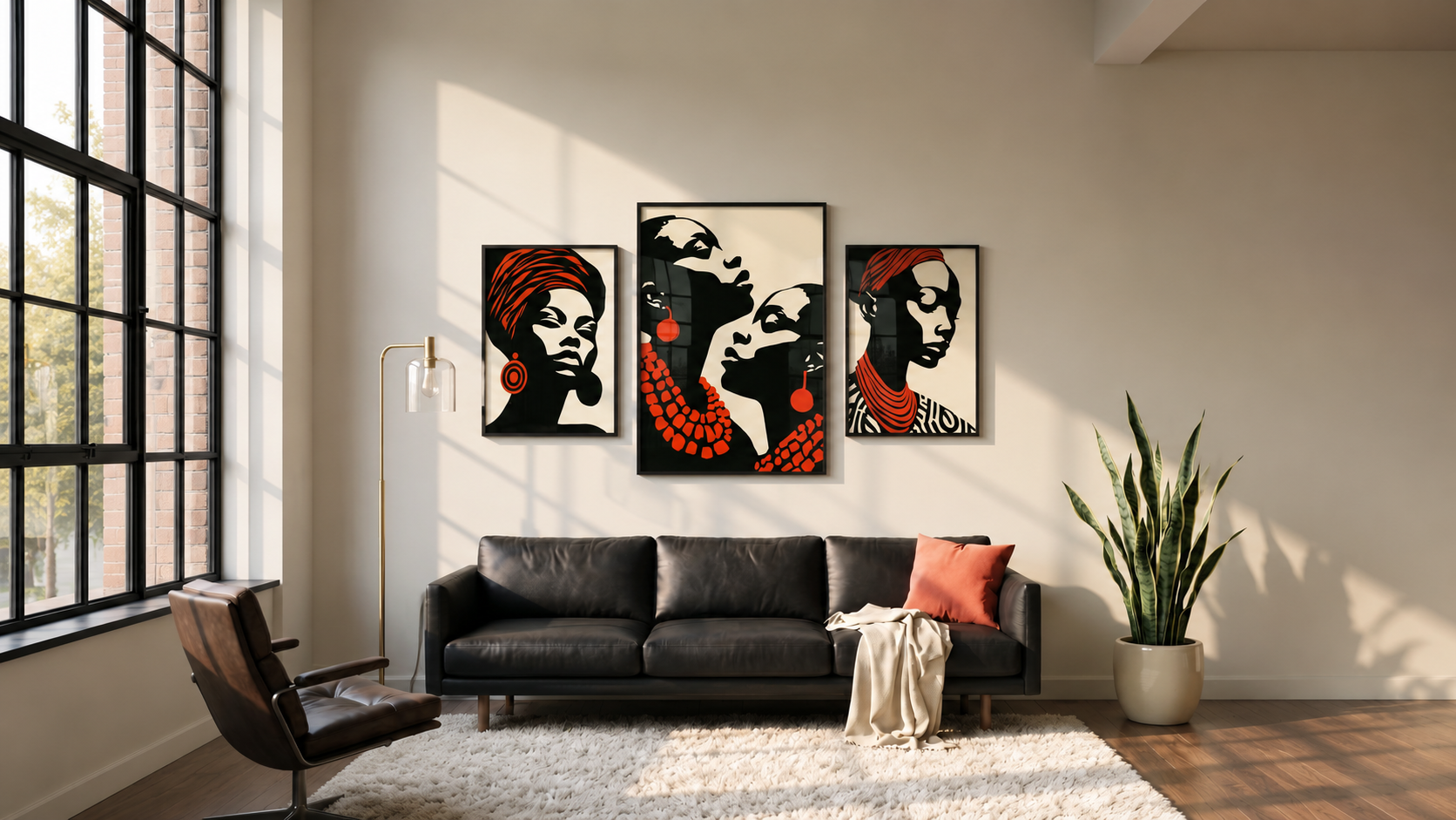Coral and Crowned Gallery Wall