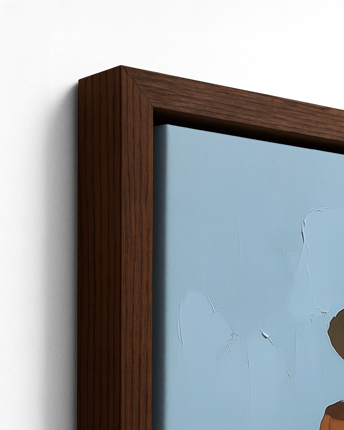 To Market - Dark Wood Framed Canvas Detail
