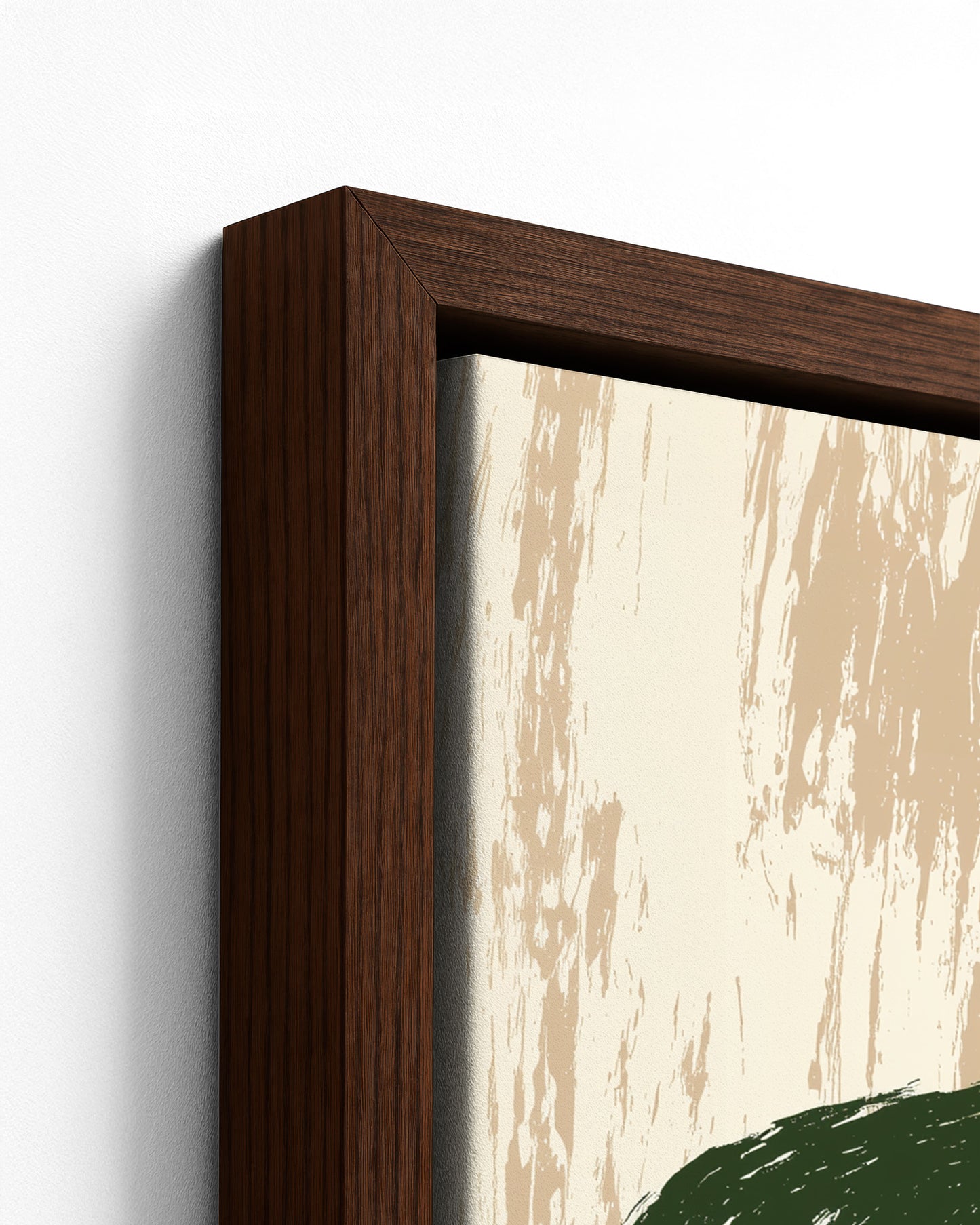 In Her Shade - Dark Wood Framed Canvas Detail