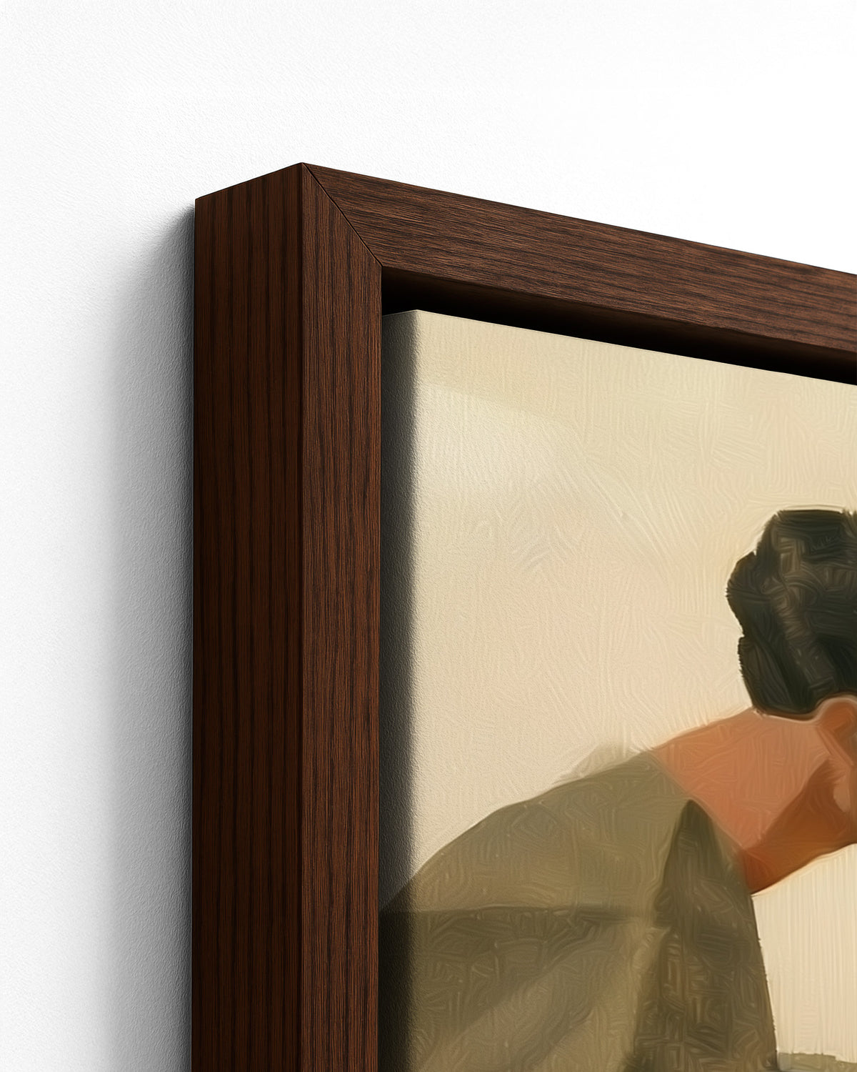 Sunday Spread - Dark Wood Framed Canvas Detail