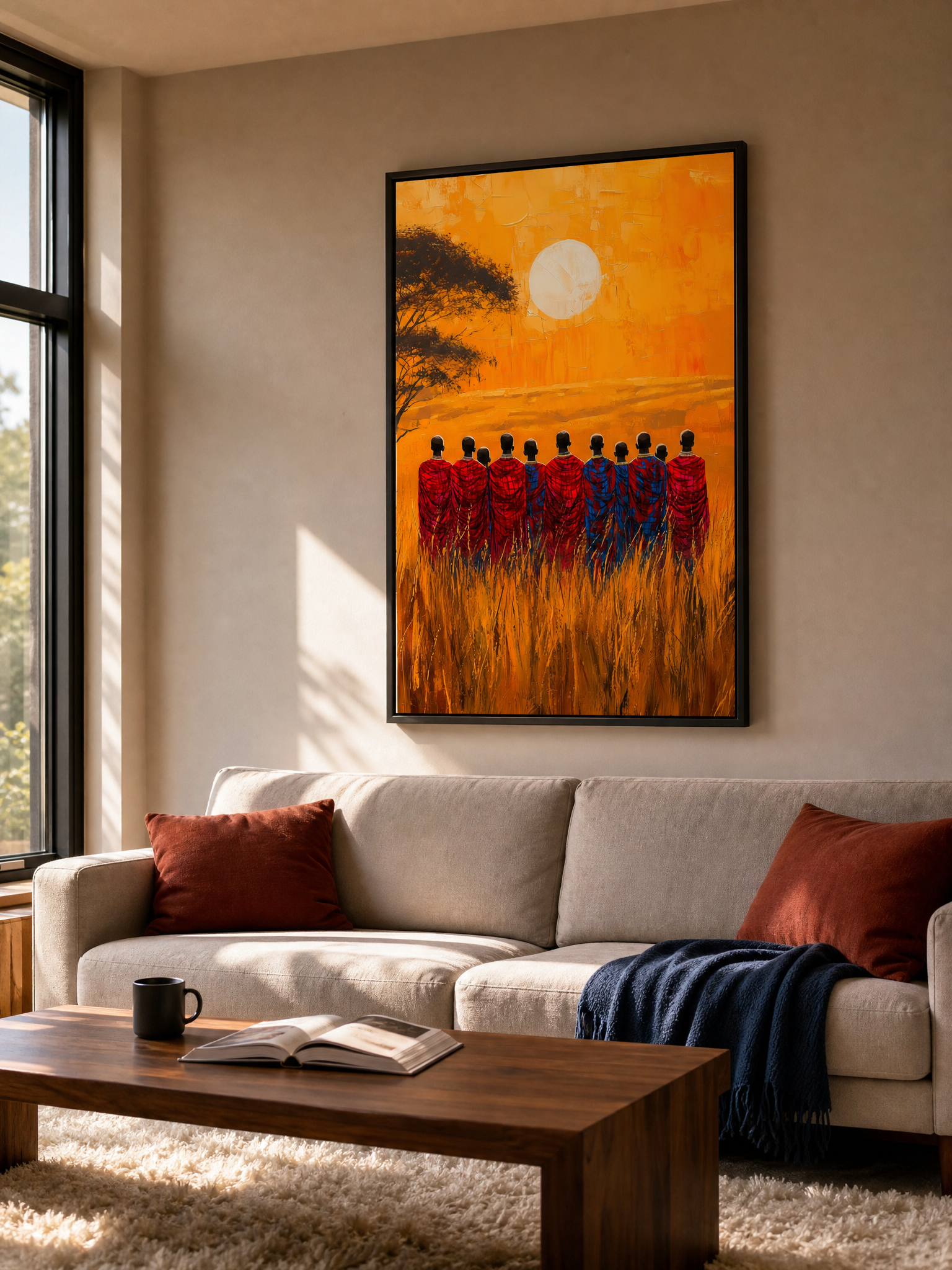 Guardians of the Horizon framed art print styled in a room