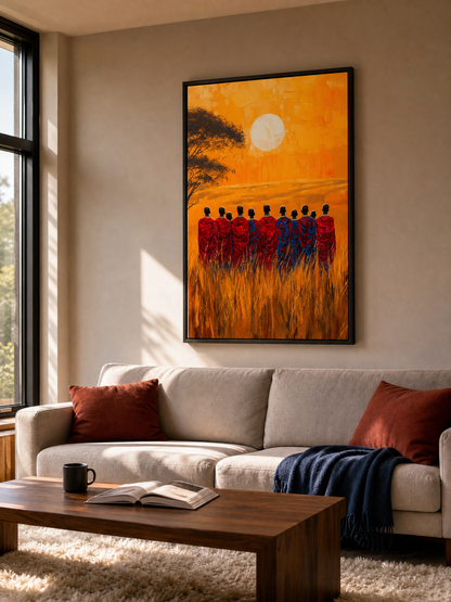 Guardians of the Horizon framed art print styled in a room