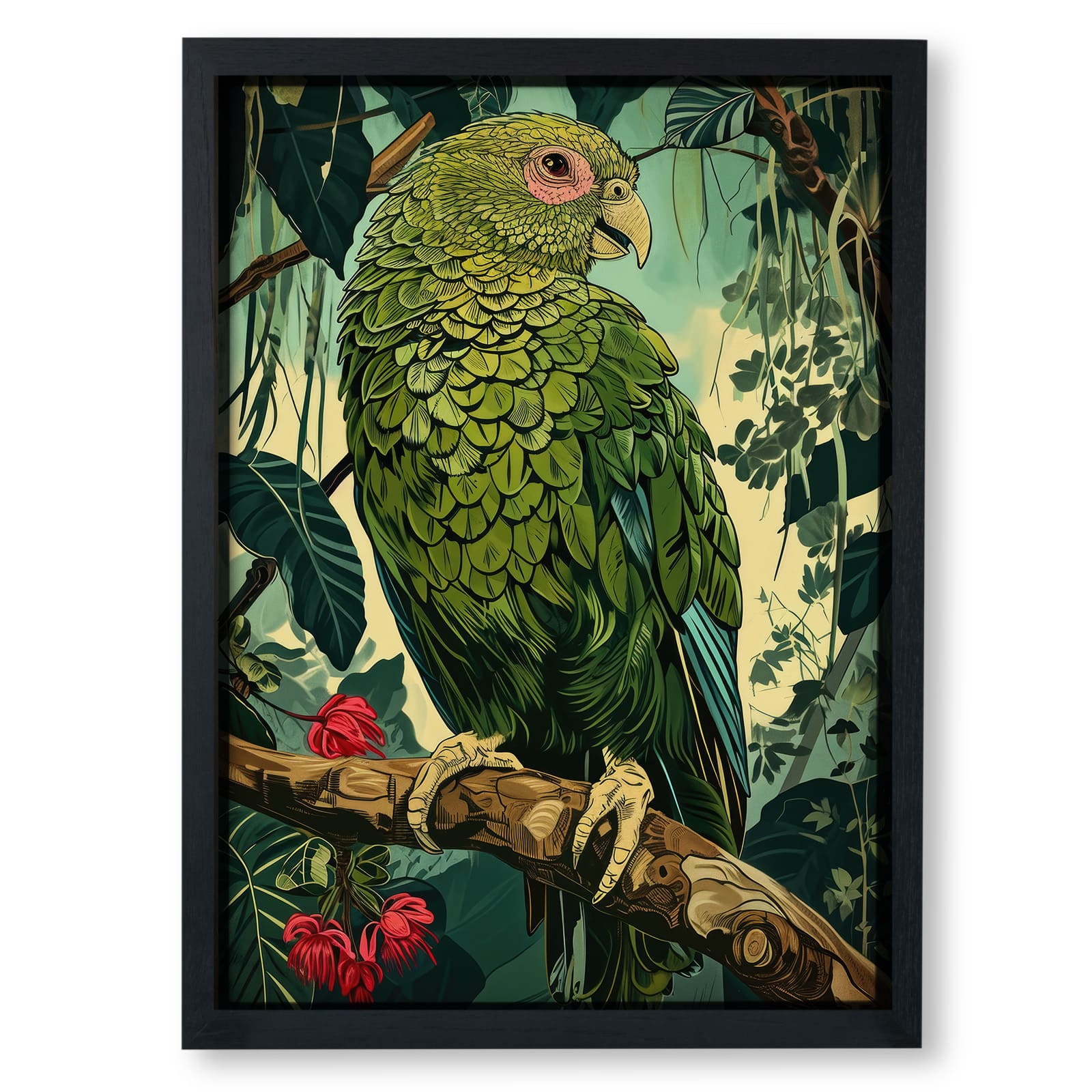 Kakapo in Bamboo Shadows