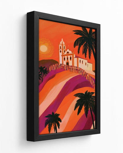 Bonfim Ribbons - Dark Wood Framed Canvas