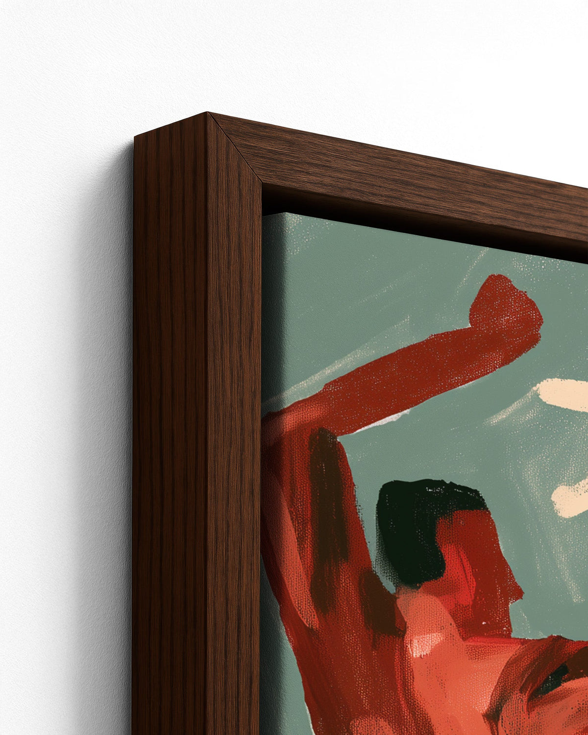 Capoeira - Dark Wood Framed Canvas Detail