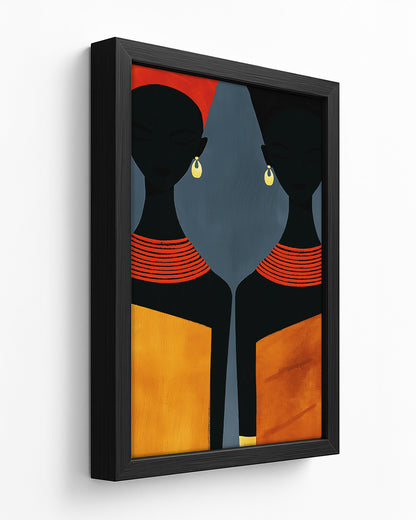 Confidantes - Dark Wood Framed Canvas