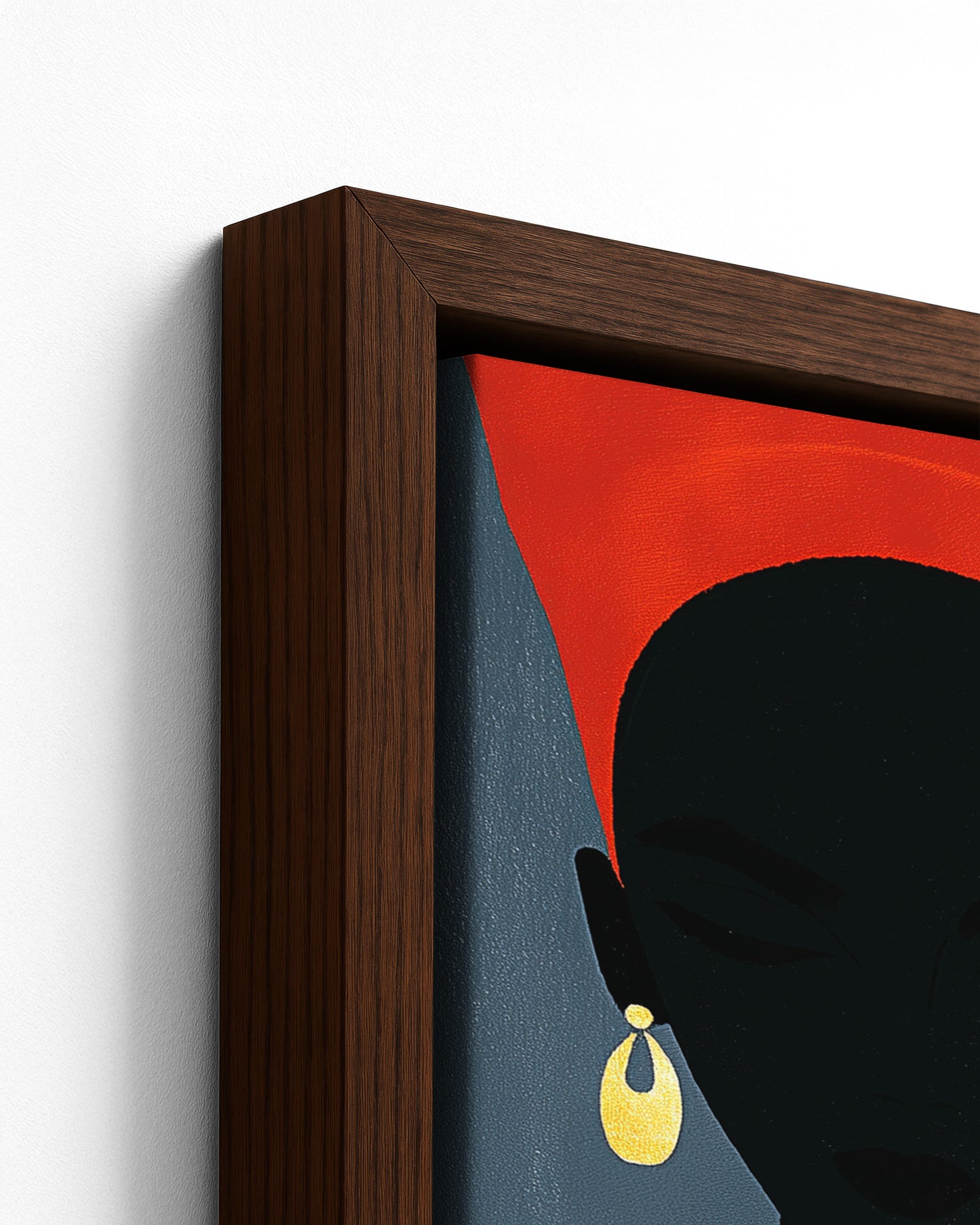 Confidantes - Dark Wood Framed Canvas Detail