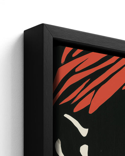 Coral Crown - Black Framed Canvas Detail