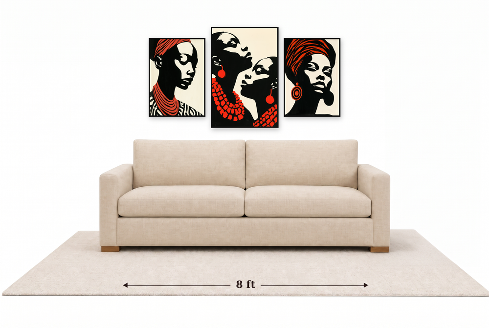 XX Large gallery wall above an 8 ft couch