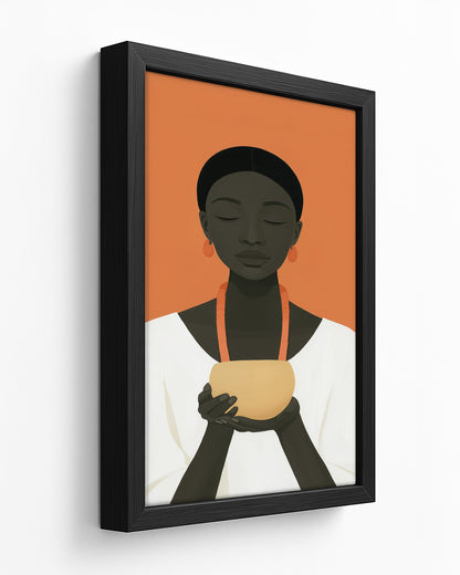 Cradle - Dark Wood Framed Canvas