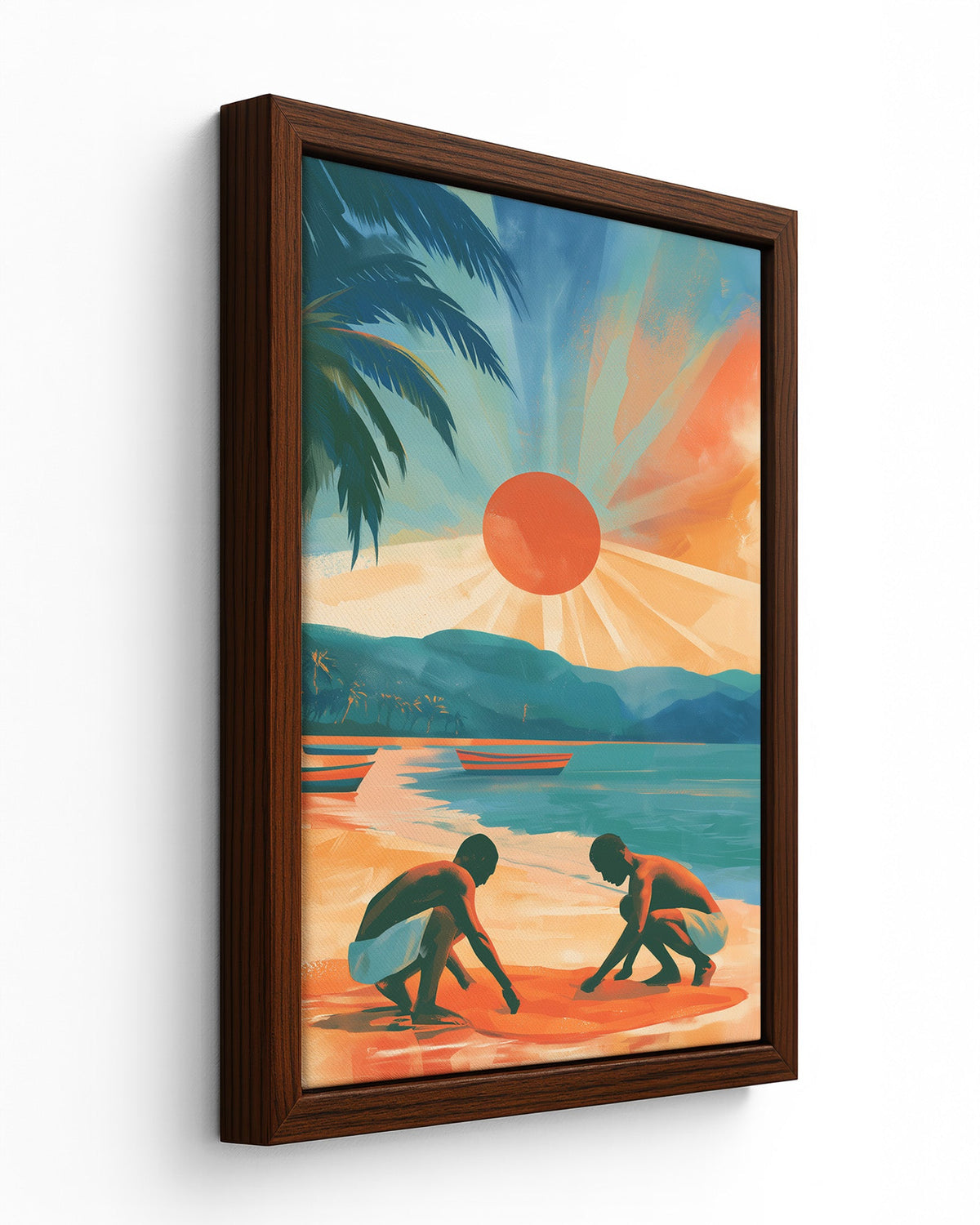 Dawn Catch - Black Framed Canvas