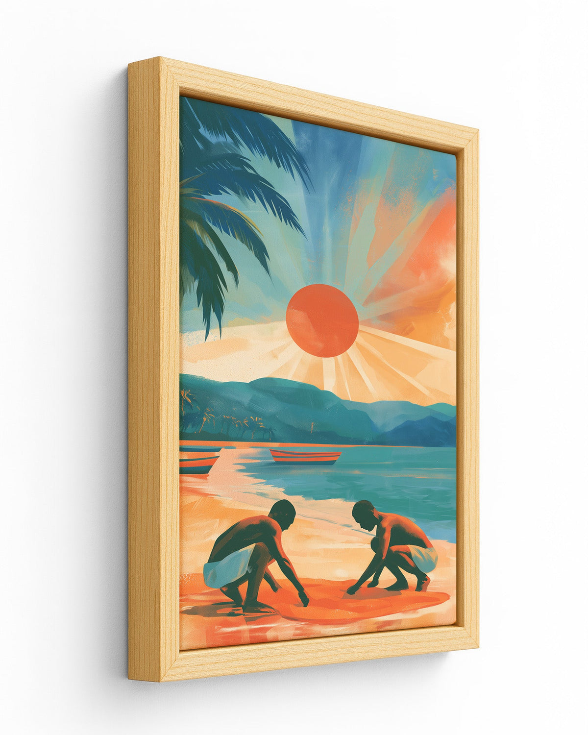 Dawn Catch - Wood Framed Canvas