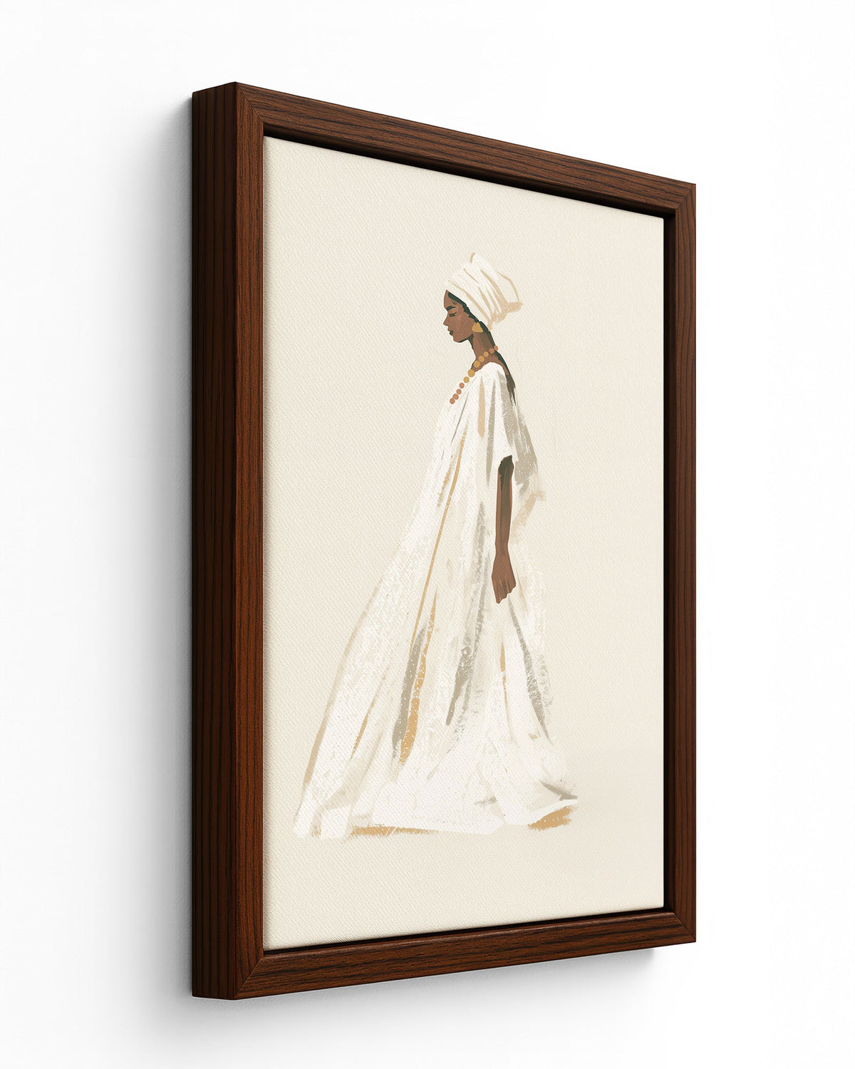 Dressed in White - Black Framed Canvas