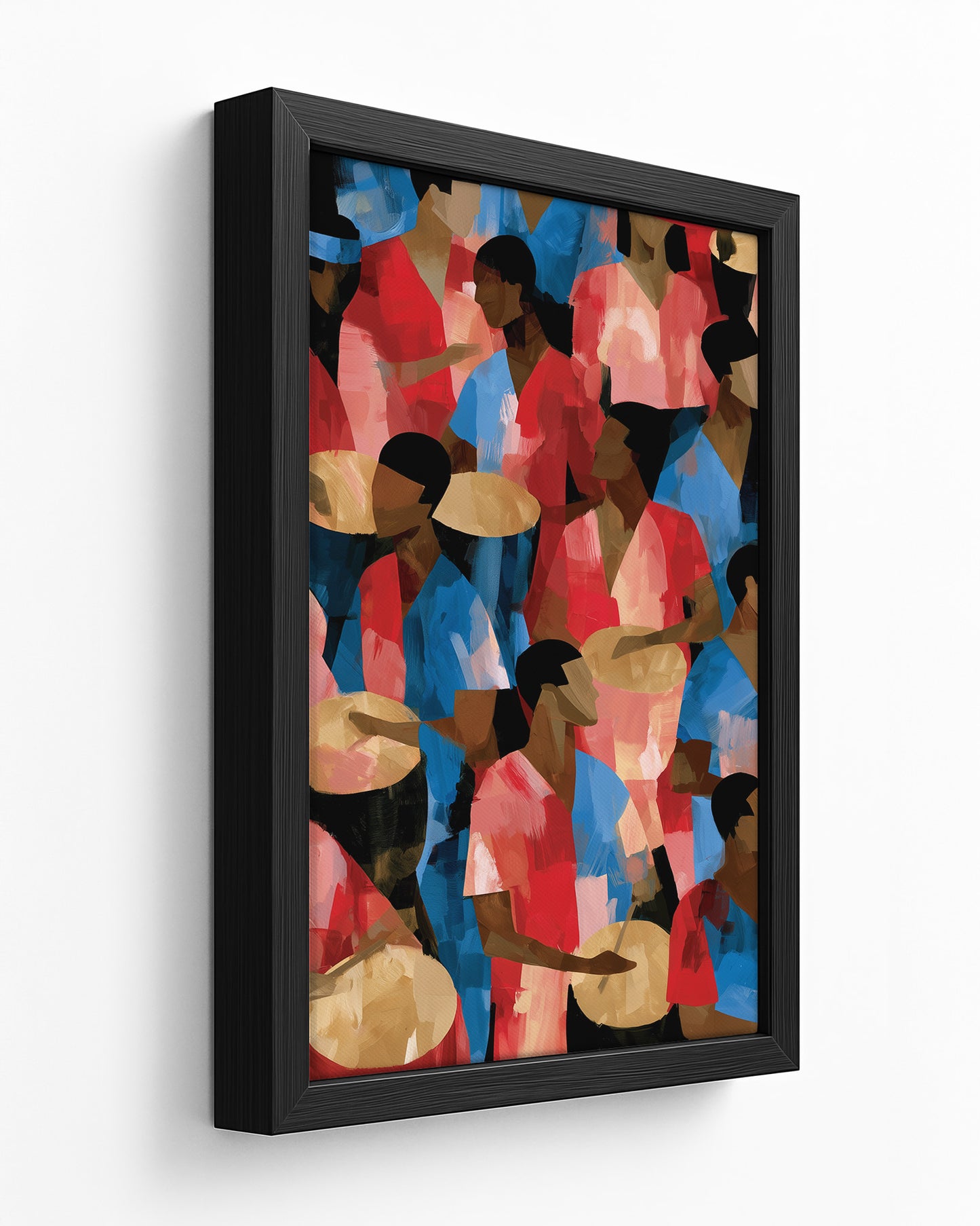 Drumbeat - Dark Wood Framed Canvas