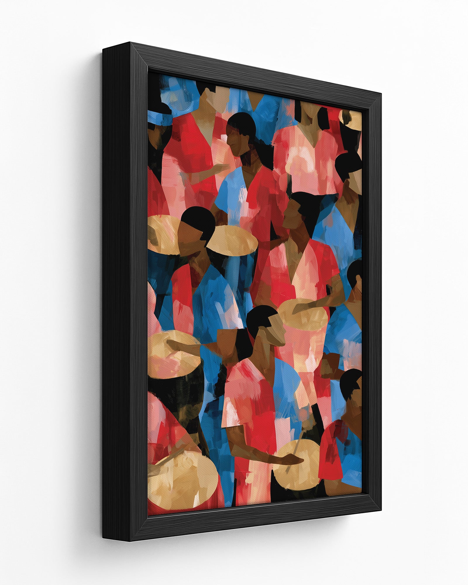 Drumbeat - Dark Wood Framed Canvas