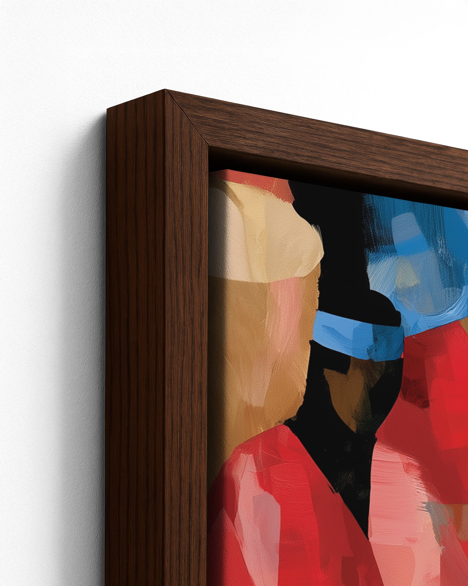 Drumbeat - Dark Wood Framed Canvas Detail