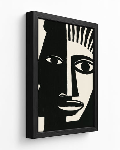 Duality - Dark Wood Framed Canvas