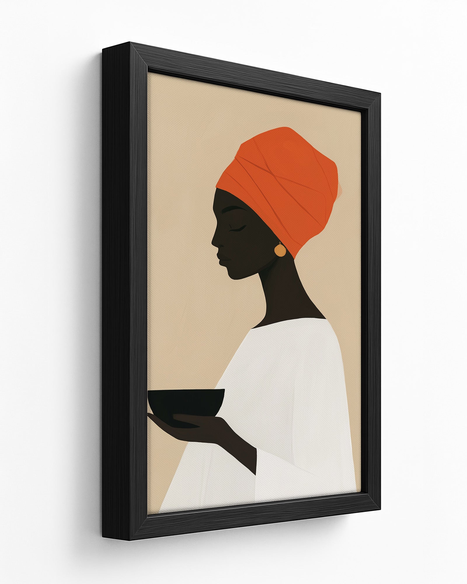 Earthenware - Dark Wood Framed Canvas