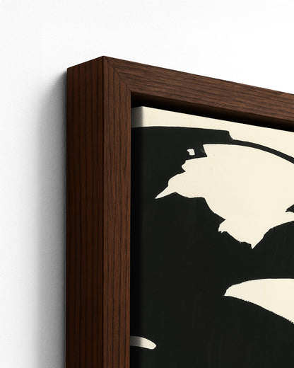 Ejima - Dark Wood Framed Canvas Detail