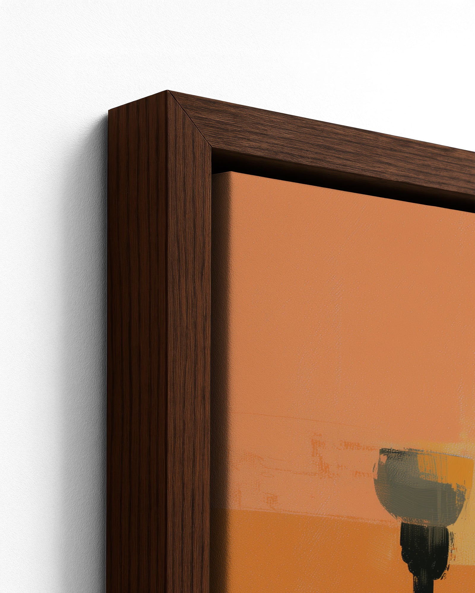 Evening Stream - Dark Wood Framed Canvas Detail