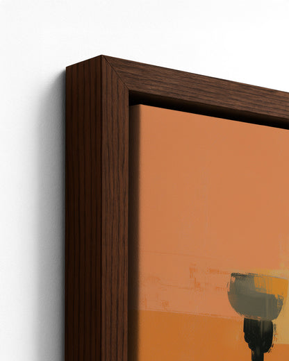 Evening Stream - Dark Wood Framed Canvas Detail
