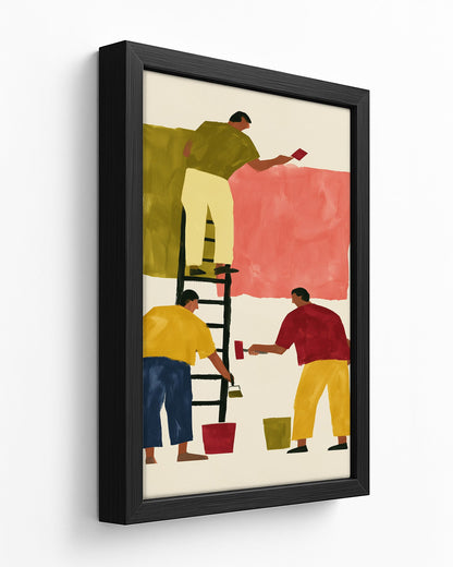 Fresh Paint - Dark Wood Framed Canvas