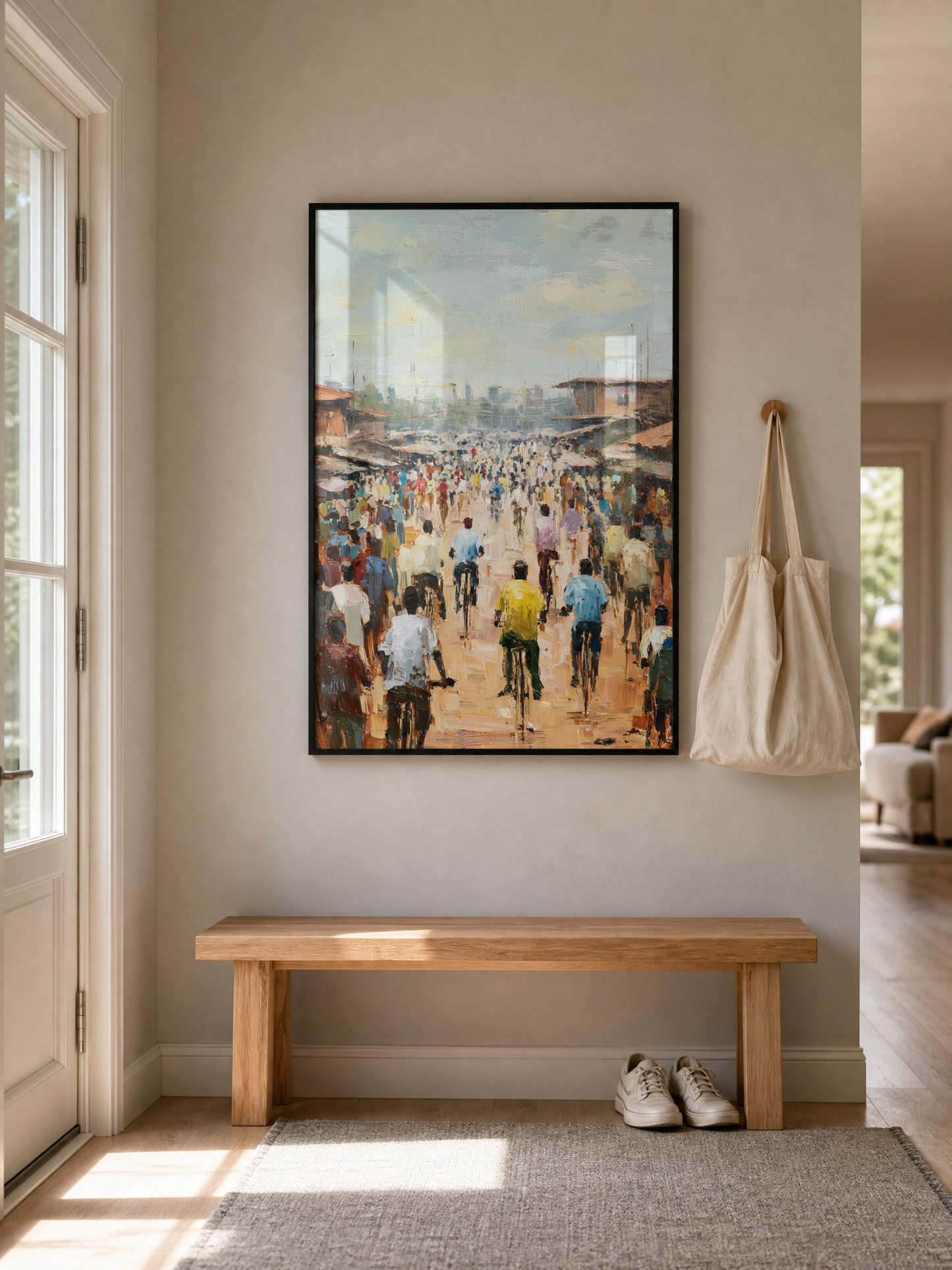 A Thousand Paths framed art print styled in a room