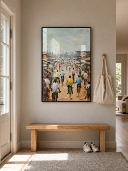 A Thousand Paths framed art print styled in a room