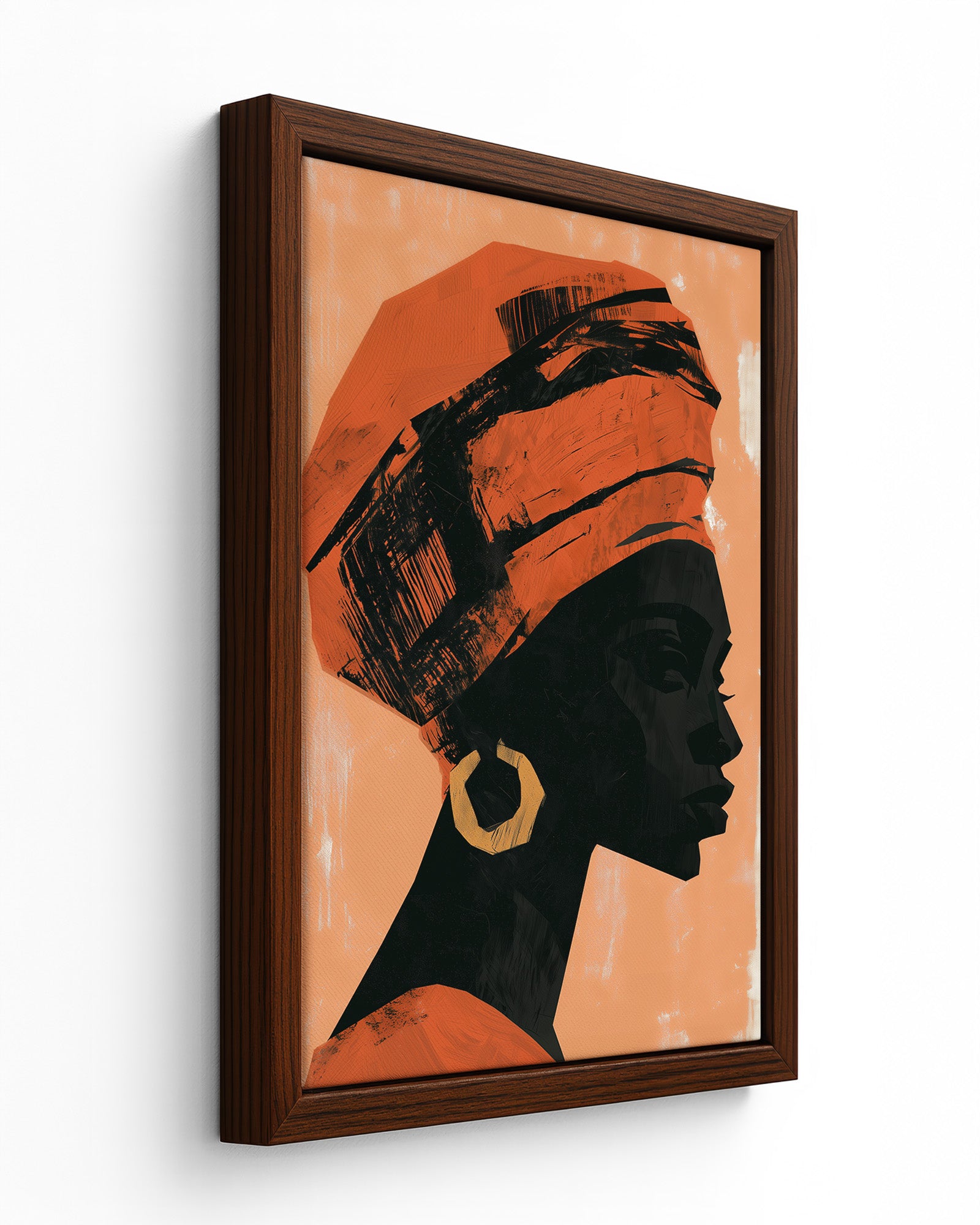 Golden Hoop - Black Framed Canvas