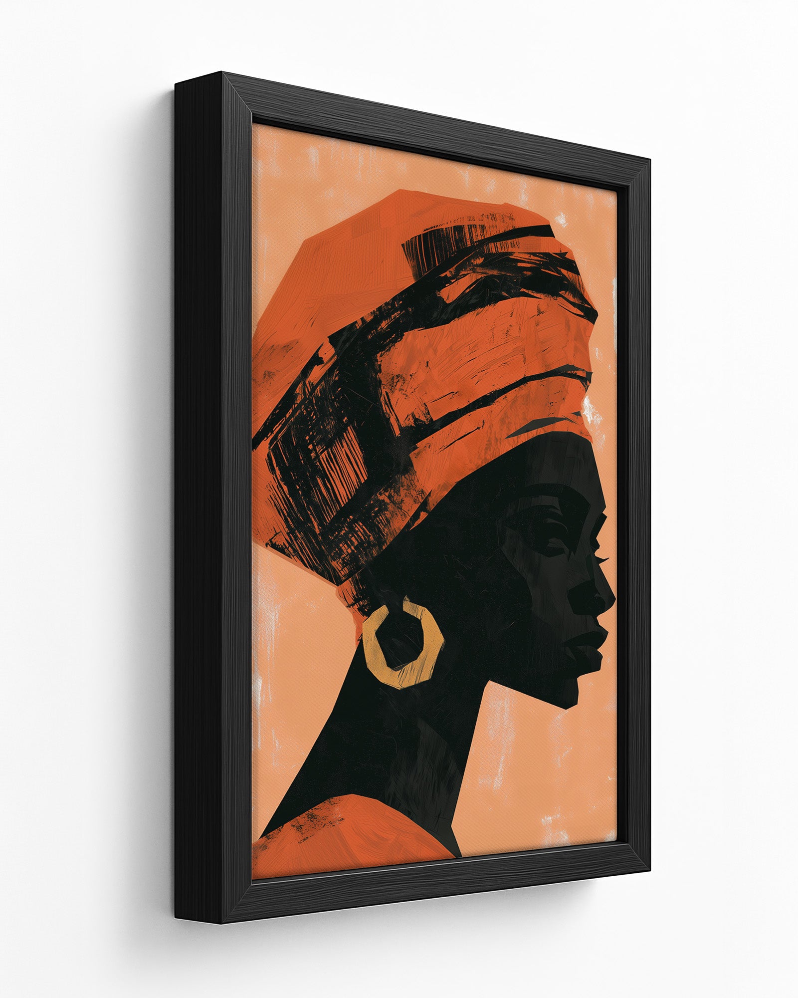 Golden Hoop - Dark Wood Framed Canvas