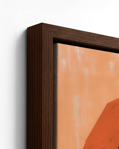 Golden Hoop - Dark Wood Framed Canvas Detail
