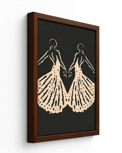 Hand in Hand - Black Framed Canvas
