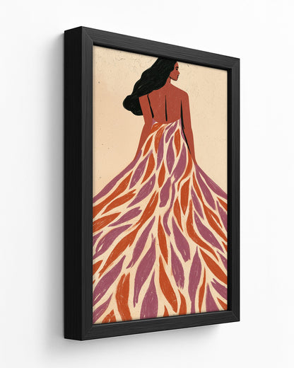 Her Colours - Dark Wood Framed Canvas