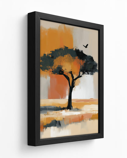 Iroko - Dark Wood Framed Canvas