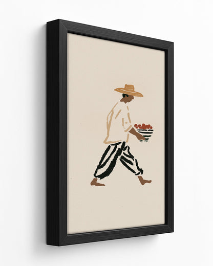Market Bound - Dark Wood Framed Canvas