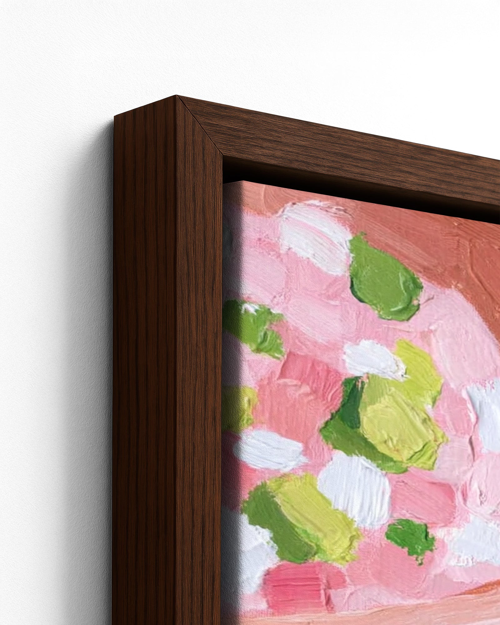 Market Table - Dark Wood Framed Canvas Detail