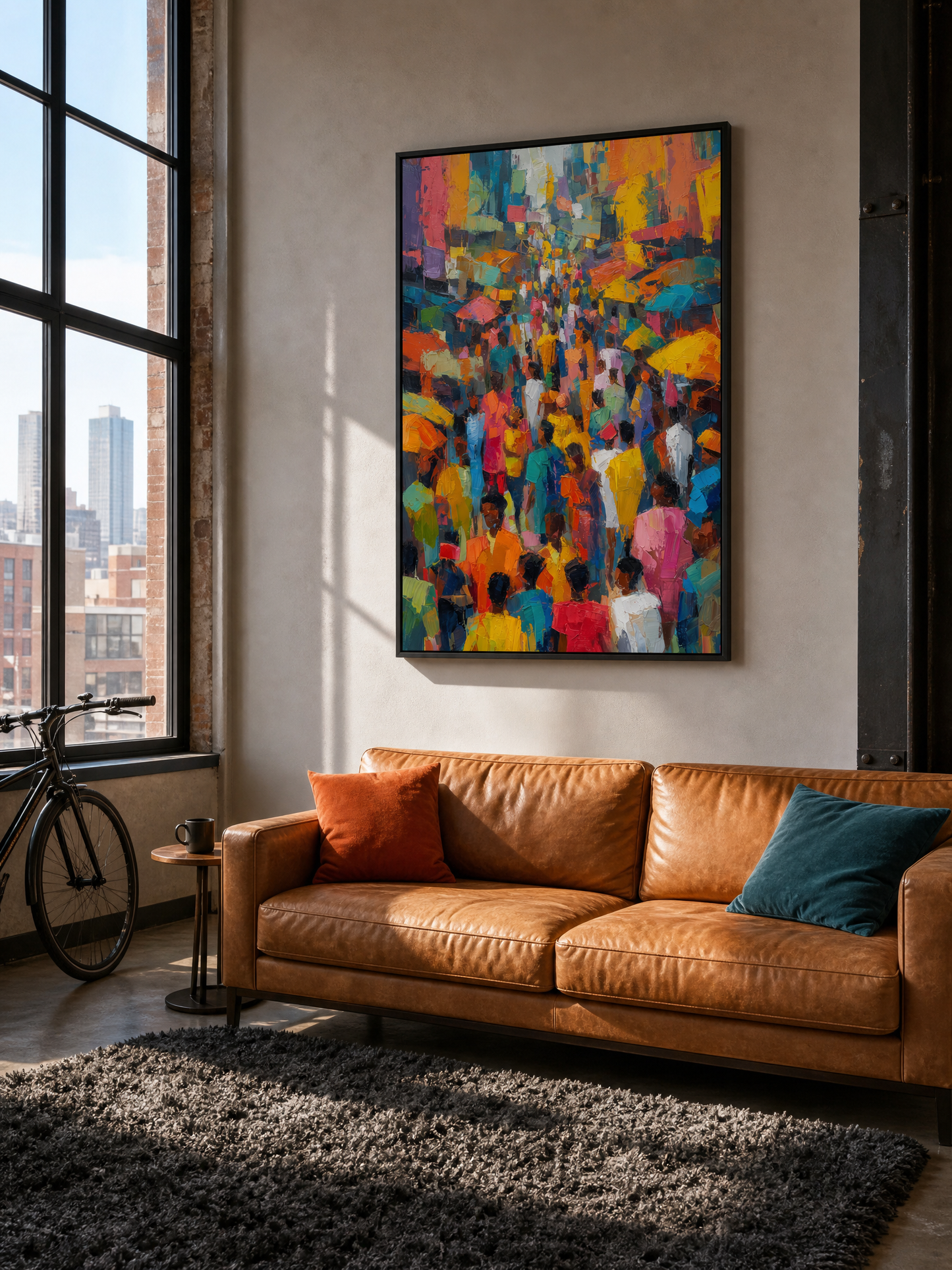 Ekos Endless Rhythm framed art print styled in a room