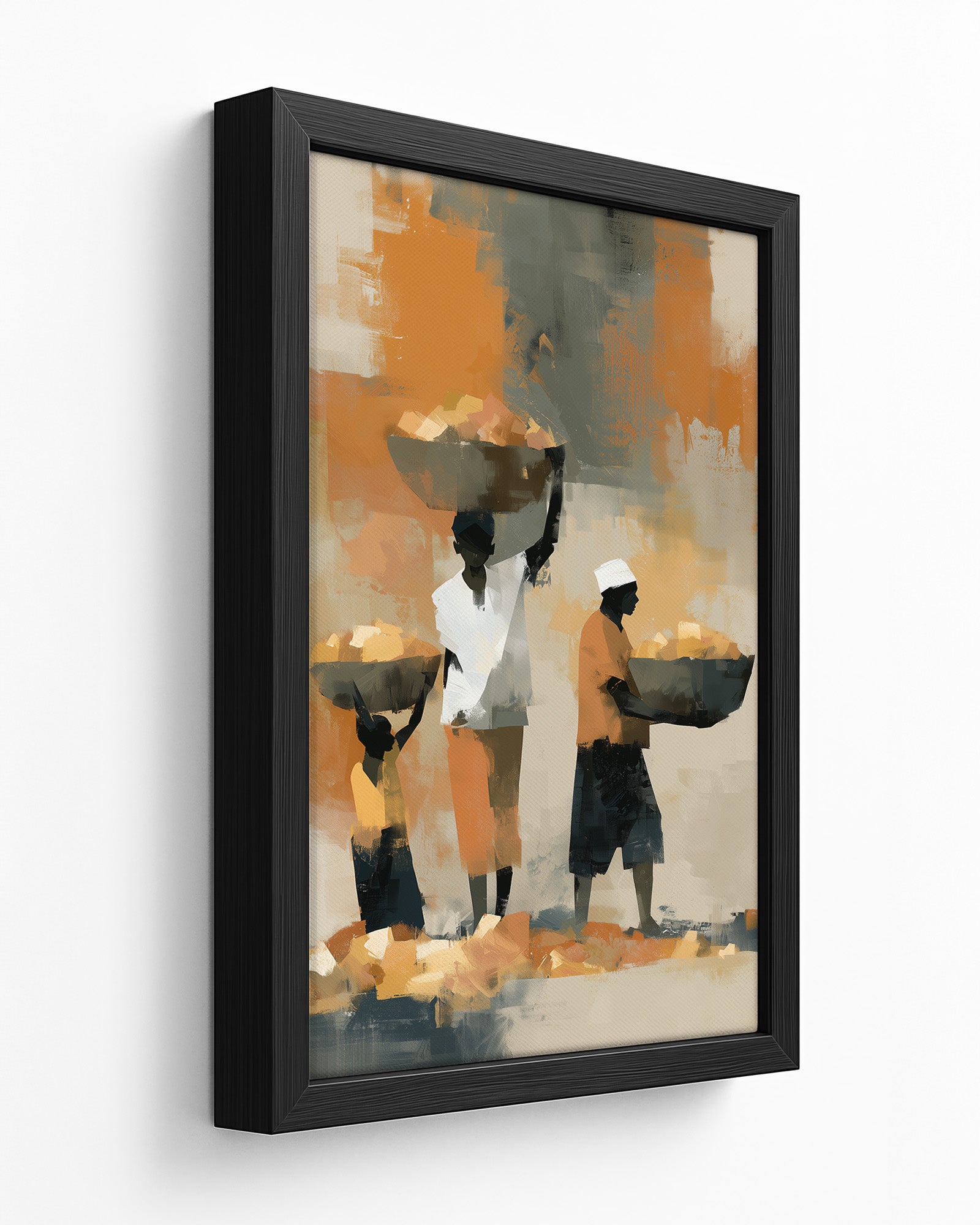 New Yam - Dark Wood Framed Canvas