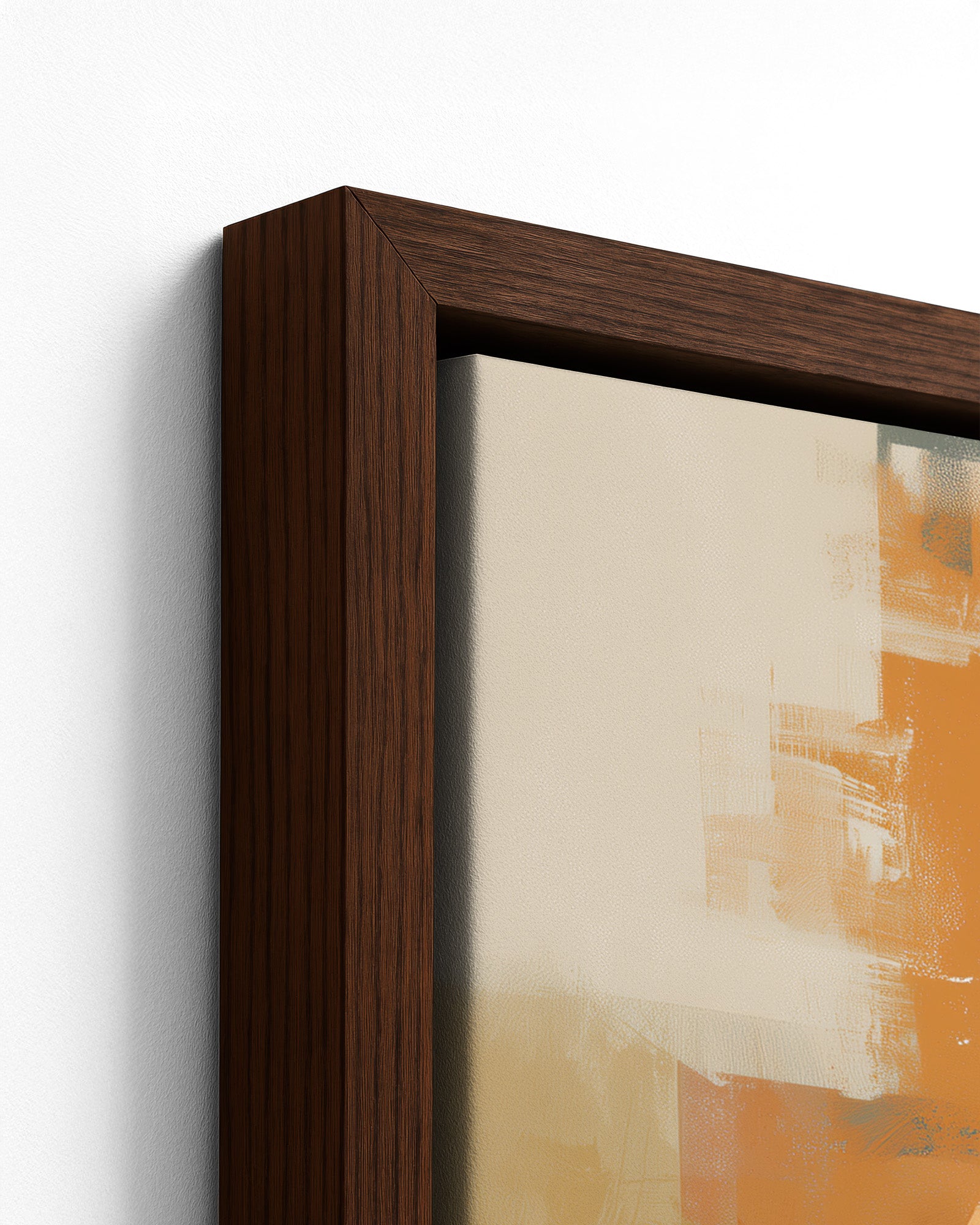 New Yam - Dark Wood Framed Canvas Detail