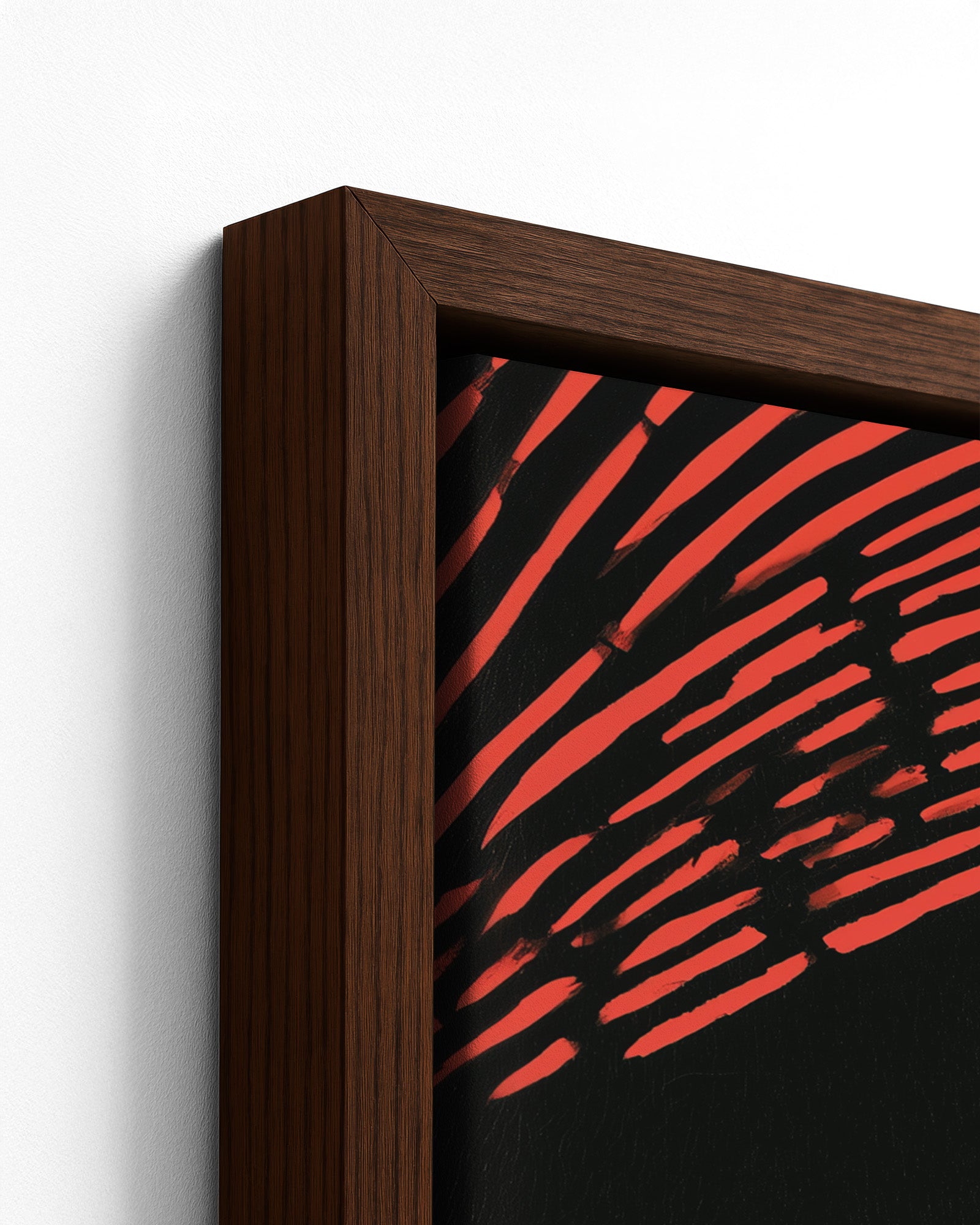 Nne - Dark Wood Framed Canvas Detail