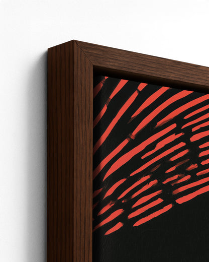 Nne - Dark Wood Framed Canvas Detail