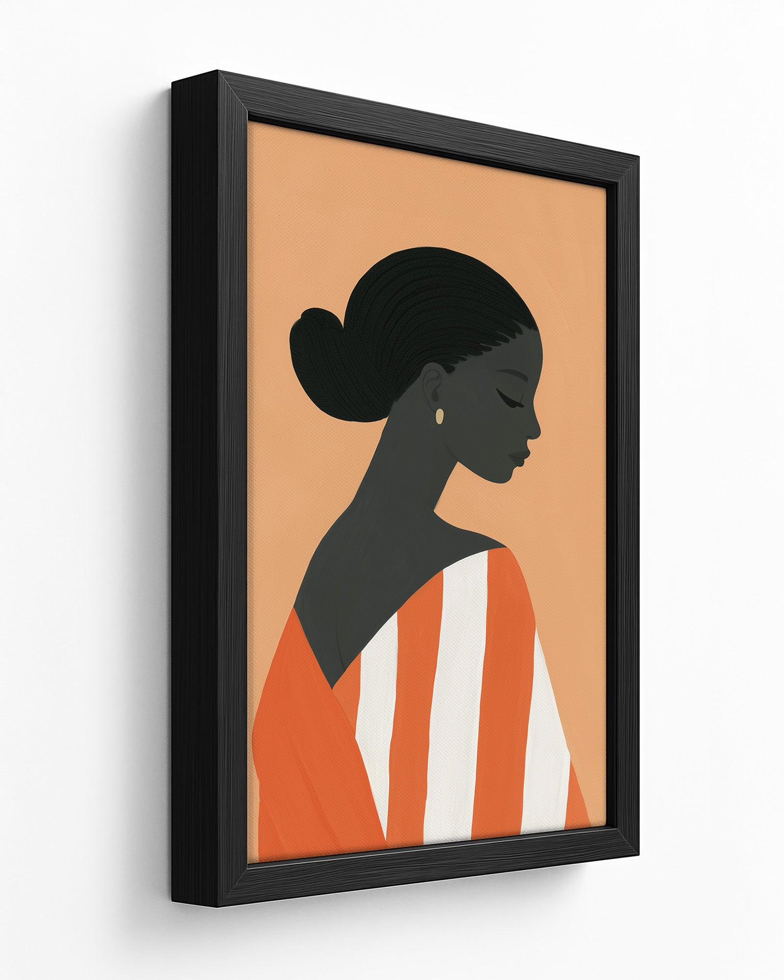 Ochre - Dark Wood Framed Canvas