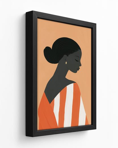 Ochre - Dark Wood Framed Canvas