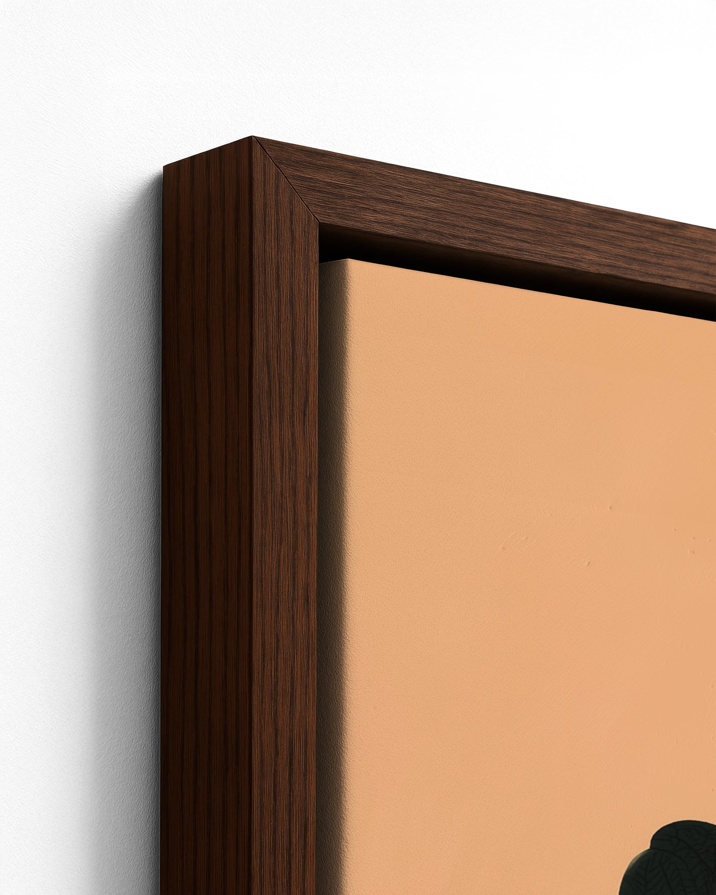 Ochre - Dark Wood Framed Canvas Detail