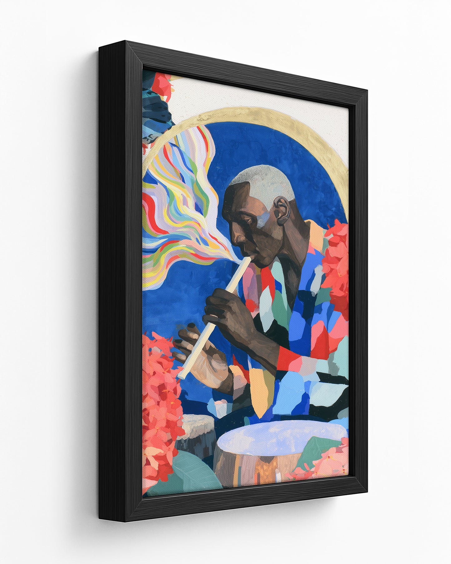 Oja - Dark Wood Framed Canvas