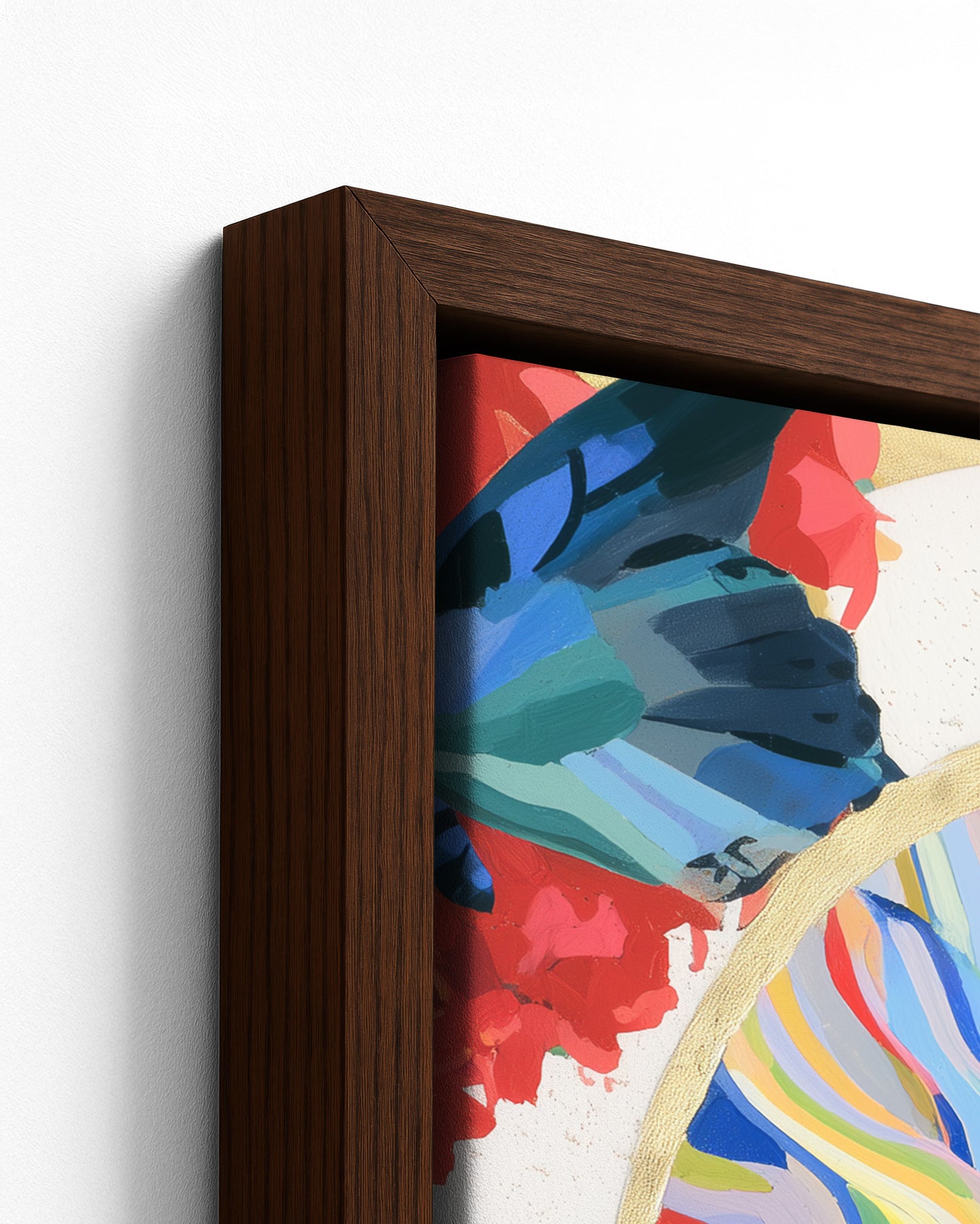 Oja - Dark Wood Framed Canvas Detail