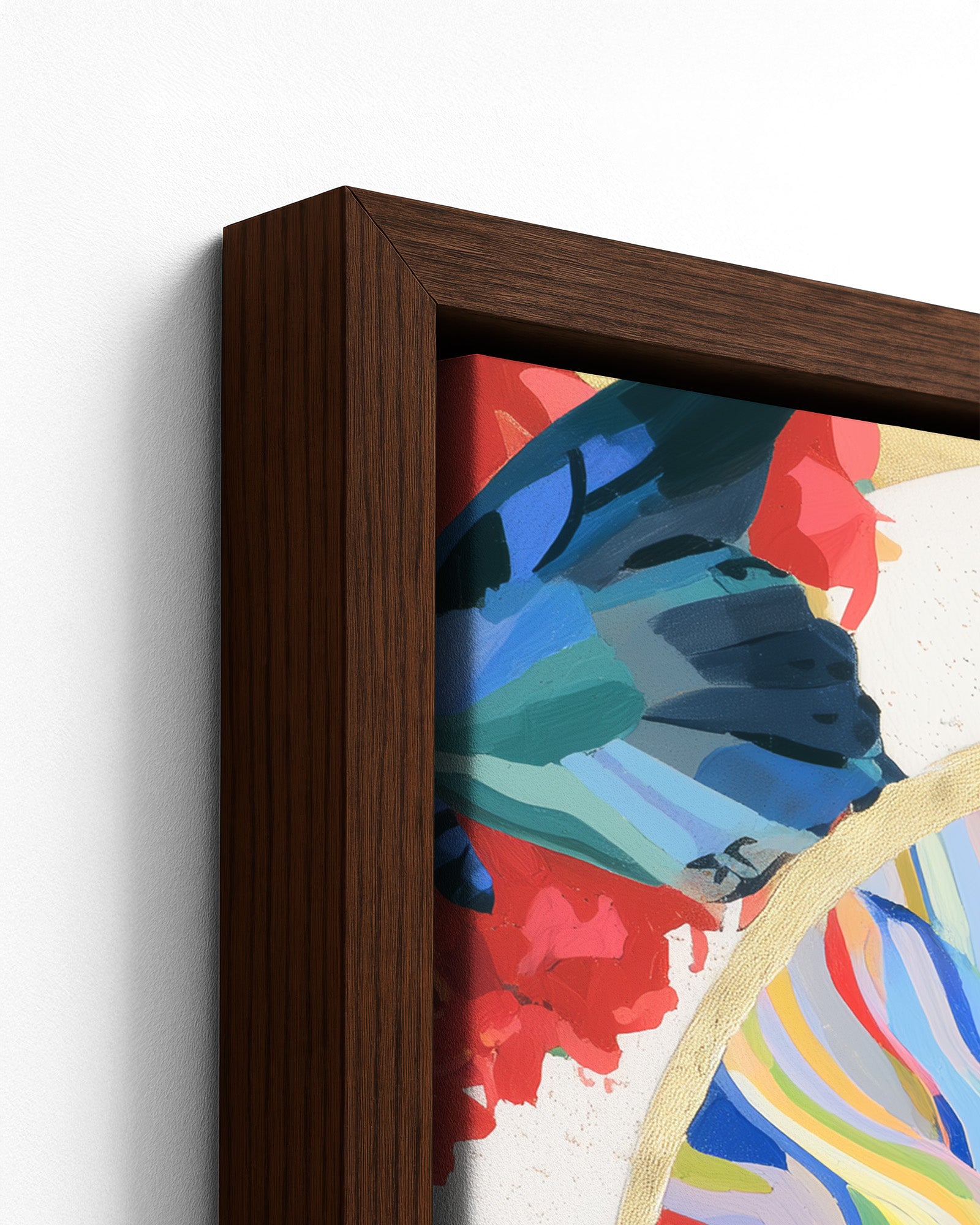 Oja - Dark Wood Framed Canvas Detail